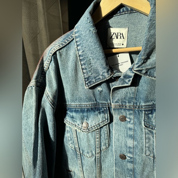 Hand painted New Denim Jacket ZARA size M Custom Jungkook BTS - Picture 6 of 9